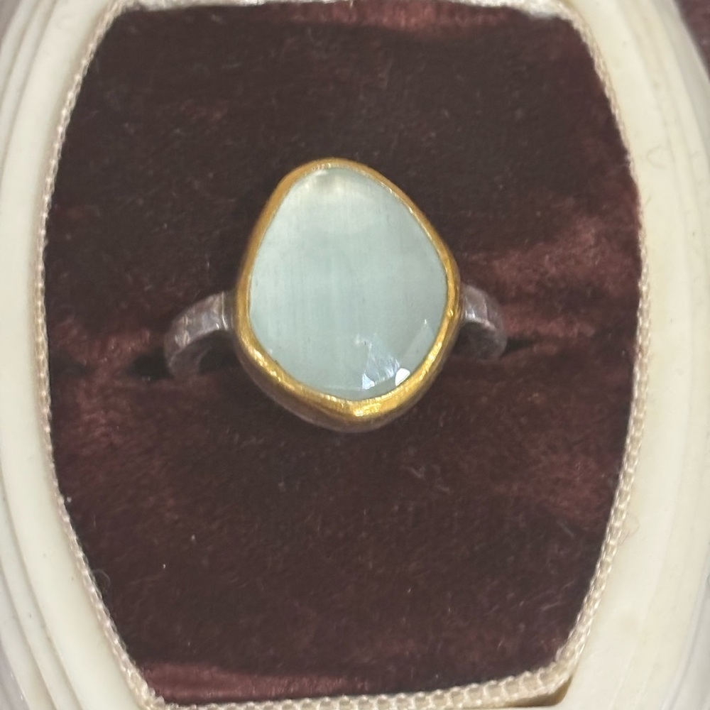 Lika Behar 24k 925 aquamarine ring